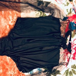 Women’s sheer black bodysuit